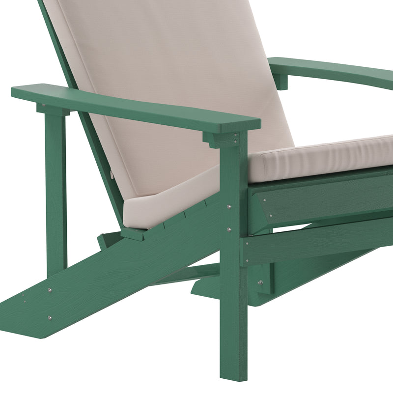 Riviera Set of 2 Weather Resistant Adirondack Patio Chairs With Vertical Lattice Backs and Comfort Foam Cushions