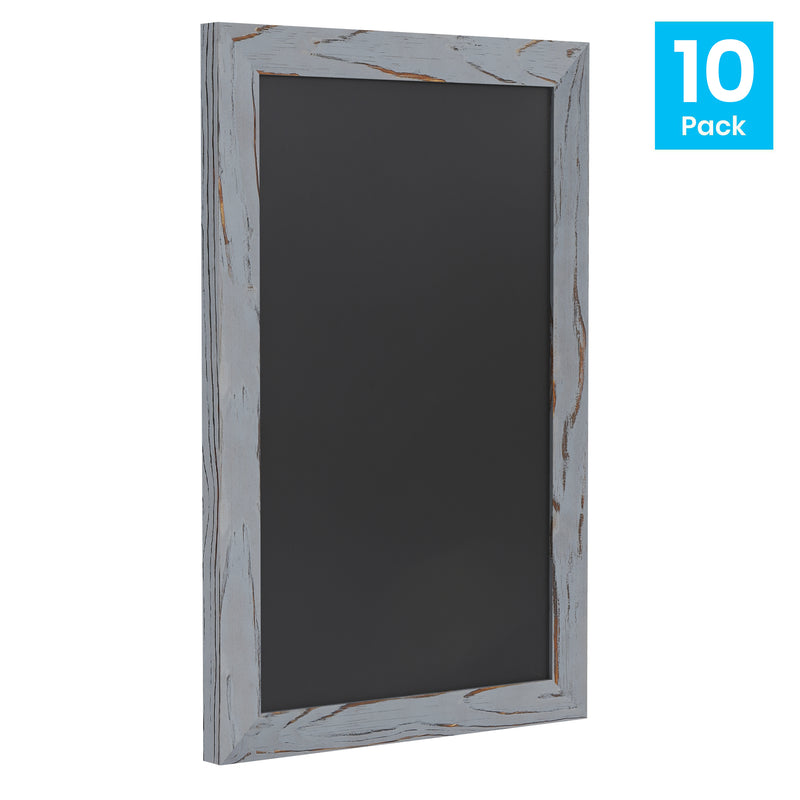 Magda Set of 10 Wall Mount Magnetic Chalkboards in Rustic Gray, 11" x 17"