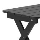 Ridley Outdoor Folding Side Table, Portable All-Weather HDPE Adirondack Side Table in Black