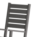 Fielder Contemporary Rocking Chair, All-Weather HDPE Indoor/Outdoor Rocker in Gray