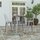 Dryden Indoor/Outdoor Bar Top Table, 30" Round All Weather Poly Resin Top with Steel base