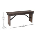 Tinsley 40" x 12" Solid Pine Folding Farmhouse Style Bench