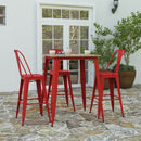 Dryden Indoor/Outdoor Bar Top Table, 31.5" Square All Weather Poly Resin Top with Steel base