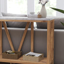 Erikson Modern Farmhouse Engineered Wood Sofa Table with Wood Bracing and Lower Shelf