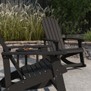 Wellington 3 Piece Patio Furniture Set Includes All-Weather UV Treated Adirondack Rocking Chairs and Side Table