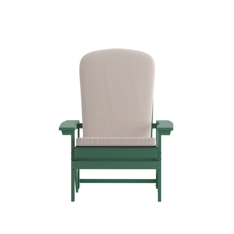 Riviera Set of 2 Weather Resistant Adirondack Patio Chairs With Vertical Lattice Backs and Comfort Foam Cushions