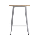 Dryden Indoor/Outdoor Bar Top Table, 30" Round All Weather Poly Resin Top with Steel base