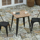 Dryden Indoor/Outdoor Dining Table, 23.75" Square All Weather Poly Resin Top with Steel Base