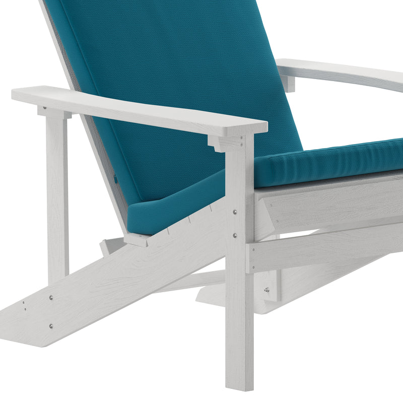 Riviera Set of 2 Weather Resistant Adirondack Patio Chairs With Vertical Lattice Backs and Comfort Foam Cushions