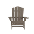 Nassau Adirondack Chair with Cup Holder, Weather Resistant HDPE Adirondack Chair in Brown