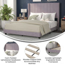 Sana Modern Gray Velvet Upholstered Platform Bed Frame with Padded, Tufted Wingback Headboard and Wood Support Slats, No Box Spring Required