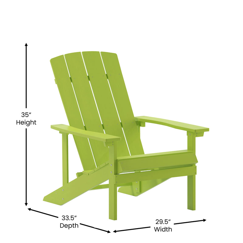 Set of 2 Riviera Adirondack Patio Chairs With Vertical Lattice Back And Weather Resistant Frame