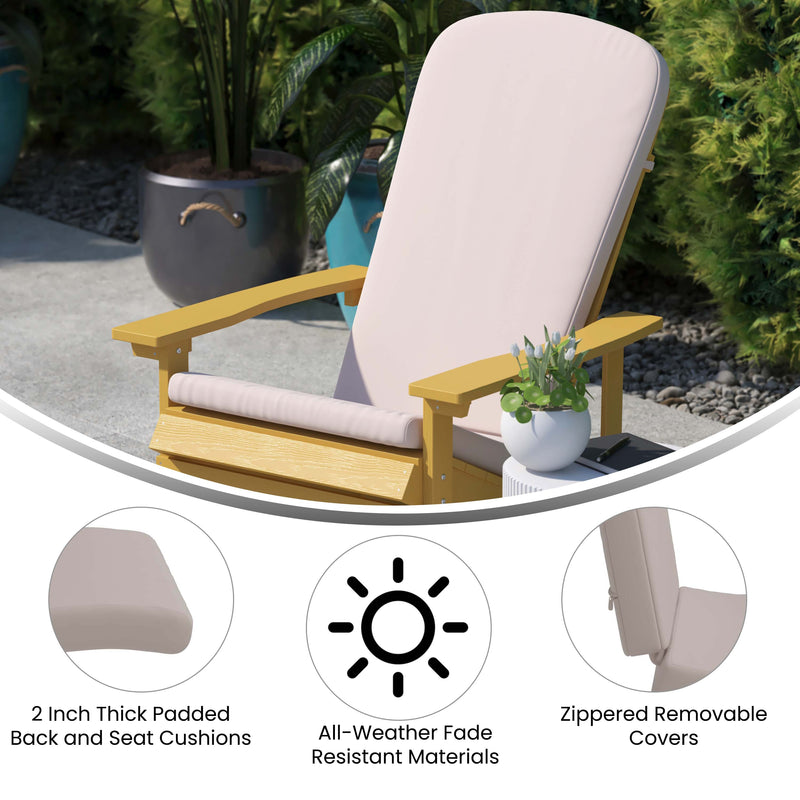 Atlantic All-Weather Polyresin Adirondack Rocking Chair with Vertical Slats and Weather Resistant Cushions