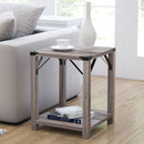 Green River Modern Farmhouse Engineered Wood End Table and Powder Coated Steel Accents