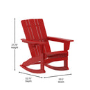 Ridley Adirondack Rocking Chair with Cup Holder, Weather Resistant HDPE Adirondack Rocking Chair