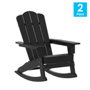 Ridley Adirondack Rocking Chair with Cup Holder, Weather Resistant HDPE Adirondack Rocking Chair, Set of 2