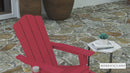 Ridley Adirondack Chair with Cup Holder and Pull Out Ottoman, All-Weather HDPE Indoor/Outdoor Lounge Chair in Red
