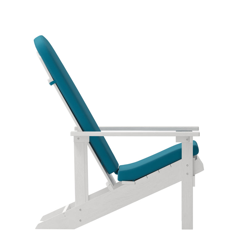 Riviera Set of 2 Weather Resistant Adirondack Patio Chairs With Vertical Lattice Backs and Comfort Foam Cushions