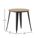 Dryden Indoor/Outdoor Dining Table, 30" Round All Weather Poly Resin Top with Steel Base