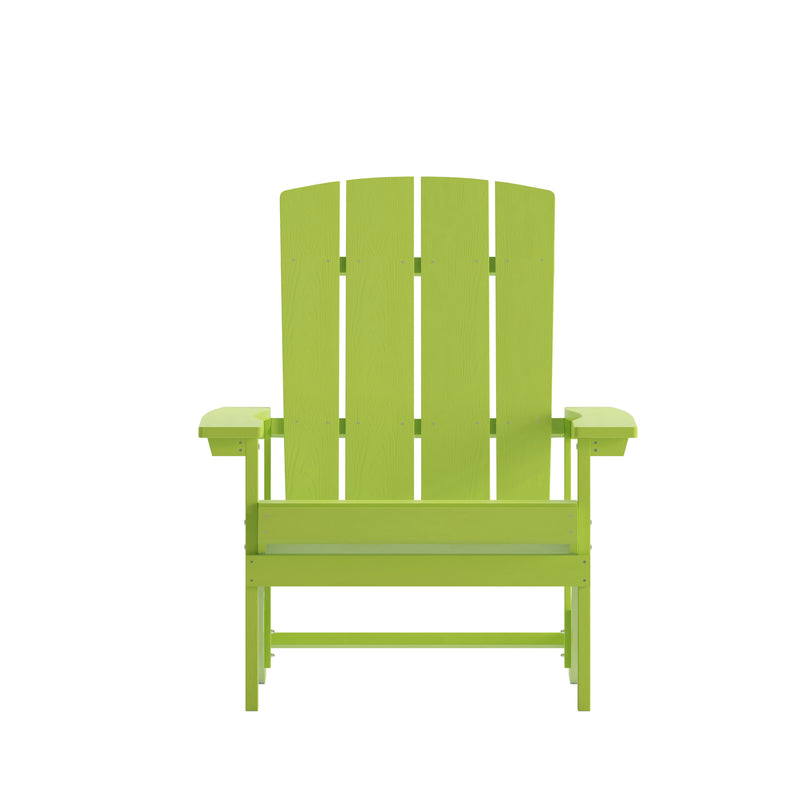 Set of 4 Riviera Adirondack Patio Chairs With Vertical Lattice Back And Weather Resistant Frame