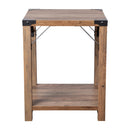 Green River Modern Farmhouse Engineered Wood End Table and Powder Coated Steel Accents