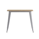 Dryden Indoor/Outdoor Dining Table with Umbrella Hole, 36" Square All Weather Poly Resin Top and Steel Base