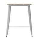 Dryden Indoor/Outdoor Bar Top Table, 31.5" Square All Weather Poly Resin Top with Steel base