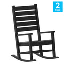 Fielder Set of 2 Contemporary Rocking Chairs, All-Weather HDPE Indoor/Outdoor Rockers