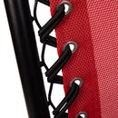 Merrill Set of 2 Red Folding Mesh Upholstered Zero Gravity Chair with Removable Pillow and Cupholder Tray