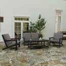 Riviera All-Weather Poly Resin Wood Adirondack Style Deep Seat Patio Club Chair with Cushions