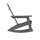 Ridley Adirondack Rocking Chair with Cup Holder, Weather Resistant HDPE Adirondack Rocking Chair in Gray