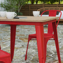 Dryden Indoor/Outdoor Dining Table, 31.5" Square All Weather Poly Resin Top with Steel Base