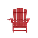 Nassau Adirondack Chair with Cup Holder, Weather Resistant HDPE Adirondack Chair in Red, Set of 4
