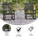 Fielder Set of 2 Contemporary Rocking Chairs, All-Weather HDPE Indoor/Outdoor Rockers