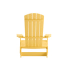 Set of 4 Riviera Poly Resin Folding Adirondack Lounge Chair - All-Weather Indoor/Outdoor Patio Chair