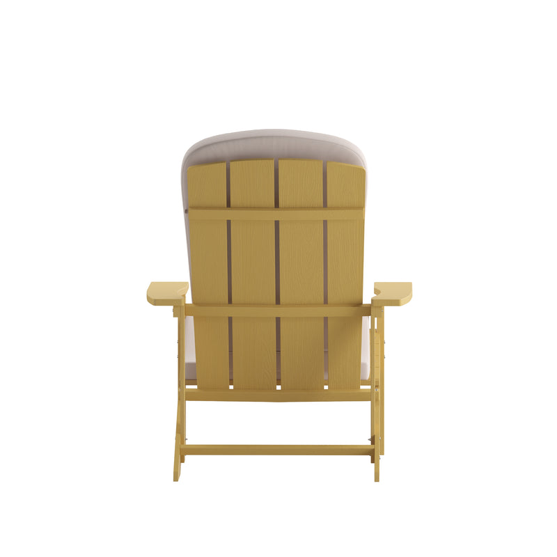 Riviera Set of 2 Weather Resistant Adirondack Patio Chairs With Vertical Lattice Backs and Comfort Foam Cushions