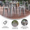 Dryden Indoor/Outdoor Bar Top Table, 30" Round All Weather Poly Resin Top with Steel base