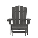 Nassau Adirondack Chair with Cup Holder and Pull Out Ottoman, All-Weather HDPE Indoor/Outdoor Lounge Chair