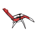 Merrill Set of 2 Red Folding Mesh Upholstered Zero Gravity Chair with Removable Pillow and Cupholder Tray