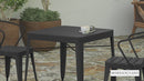 Hara 31.5" Square Indoor/Outdoor Black Steel Patio Dining Table for 4