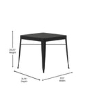 Hara 31.5" Square Indoor/Outdoor Black Steel Patio Dining Table for 4
