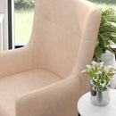 Regal Traditional Wingback Accent Chair, Faux Leather Upholstery and Wooden Frame and Legs