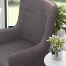 Regal Traditional Wingback Accent Chair, Faux Leather Upholstery and Wooden Frame and Legs