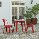 Dryden Indoor/Outdoor Dining Table, 23.75" Square All Weather Poly Resin Top with Steel Base