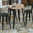 Dryden Indoor/Outdoor Bar Top Table, 30" Round All Weather Poly Resin Top with Steel base