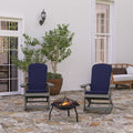Atlantic All-Weather Polyresin Adirondack Rocking Chair with Vertical Slats and Weather Resistant Cushions