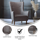 Regal Traditional Wingback Accent Chair, Faux Leather Upholstery and Wooden Frame and Legs