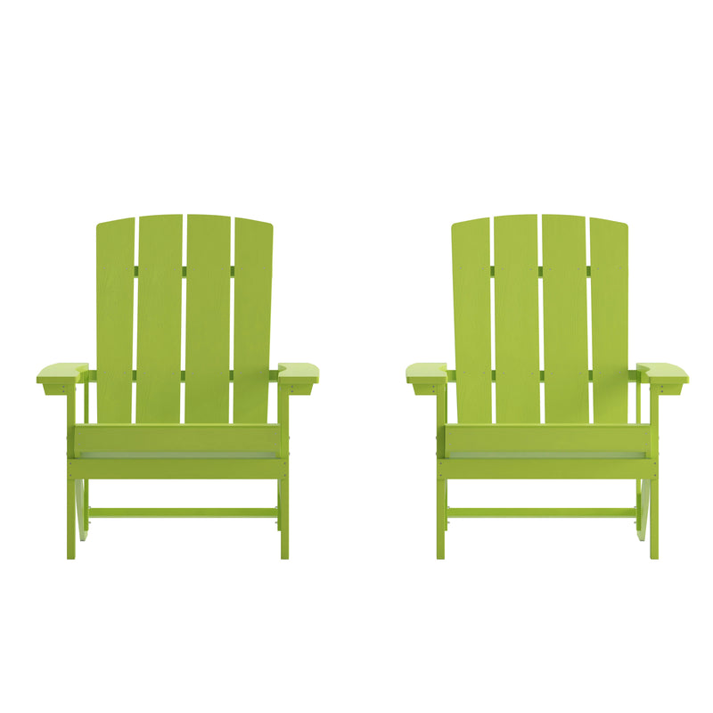 Set of 2 Riviera Adirondack Patio Chairs With Vertical Lattice Back And Weather Resistant Frame