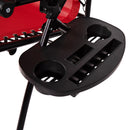 Merrill Set of 2 Red Folding Mesh Upholstered Zero Gravity Chair with Removable Pillow and Cupholder Tray