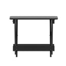 Ridley Outdoor Folding Side Table, Portable All-Weather HDPE Adirondack Side Table in Black